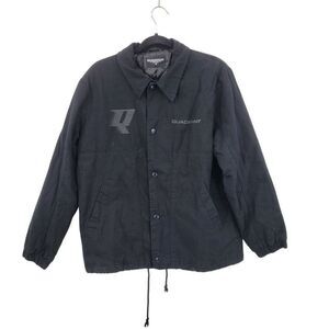 Quadrant Mens Black Canvas Logo Jacket M Cotton Barn Bomber Streetwear Skater